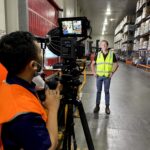 Warehouse interview setup for video content production by fastcut